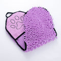 Microfiber pet bath towel quick-dry drying robe in Purple