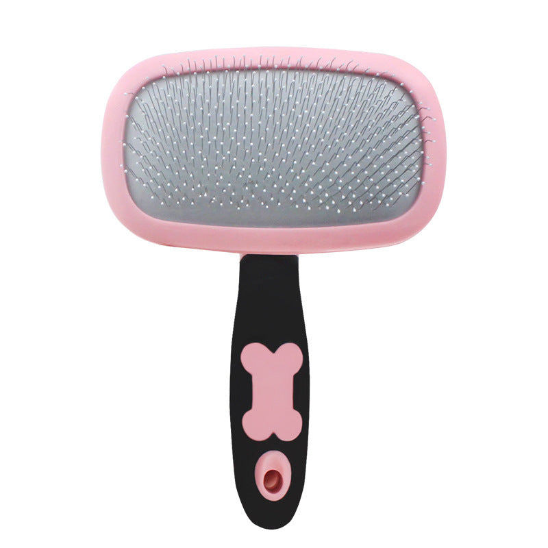 Pet deshedding grooming brush undercoat remover in Pink