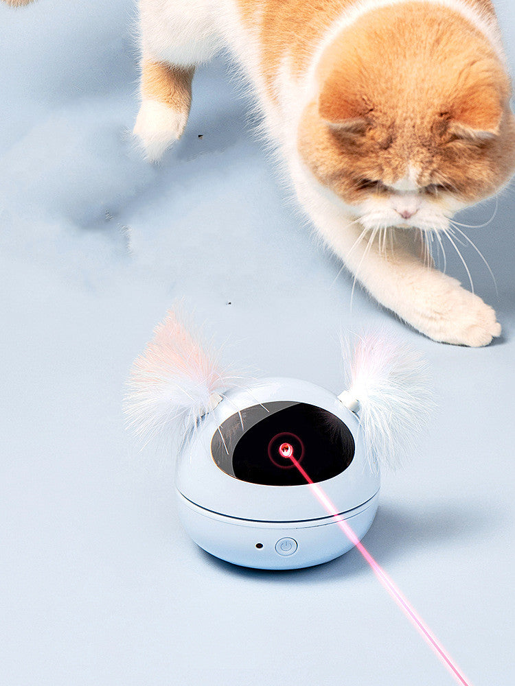 AI rotating electric feather wand cat toy — view 2