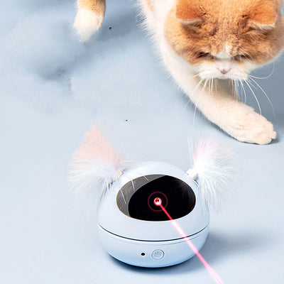 AI Rotating Feather Cat Toy — Electric Interactive Wand