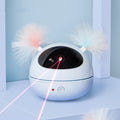 AI rotating electric feather wand cat toy in Blue USB