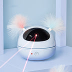 AI rotating electric feather wand cat toy in Blue USB