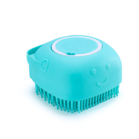 Silicone pet grooming gloves bath massage brush in Blue