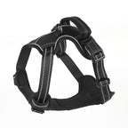 No-pull reflective breathable dog harness safety vest in Black