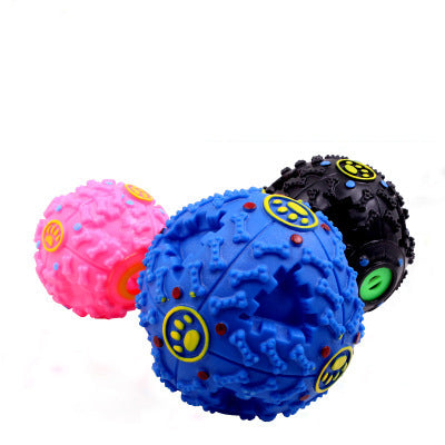 Squeaky treat dispensing giggle ball for dogs