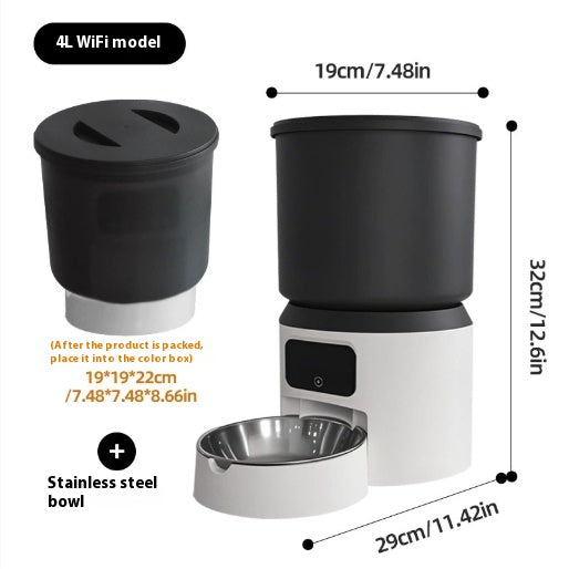 4L automatic pet feeder with Wi-Fi app control in Intelligent