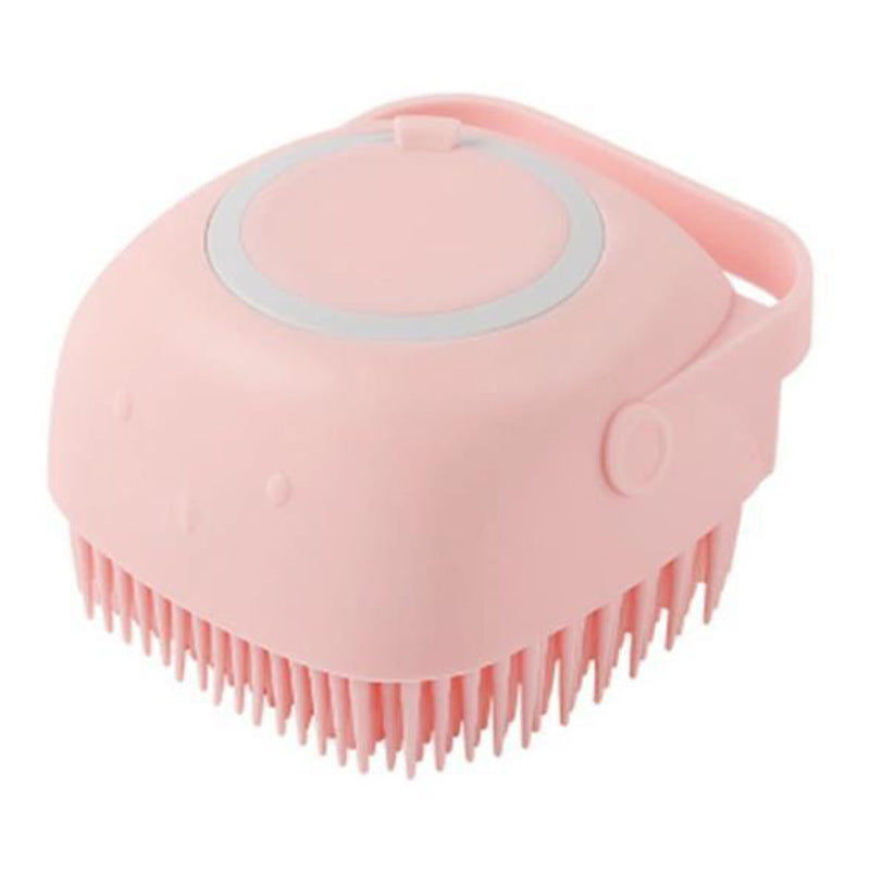 Silicone pet grooming gloves bath massage brush in Pink