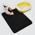 Double-layer EVA cat litter trapping mat in Black