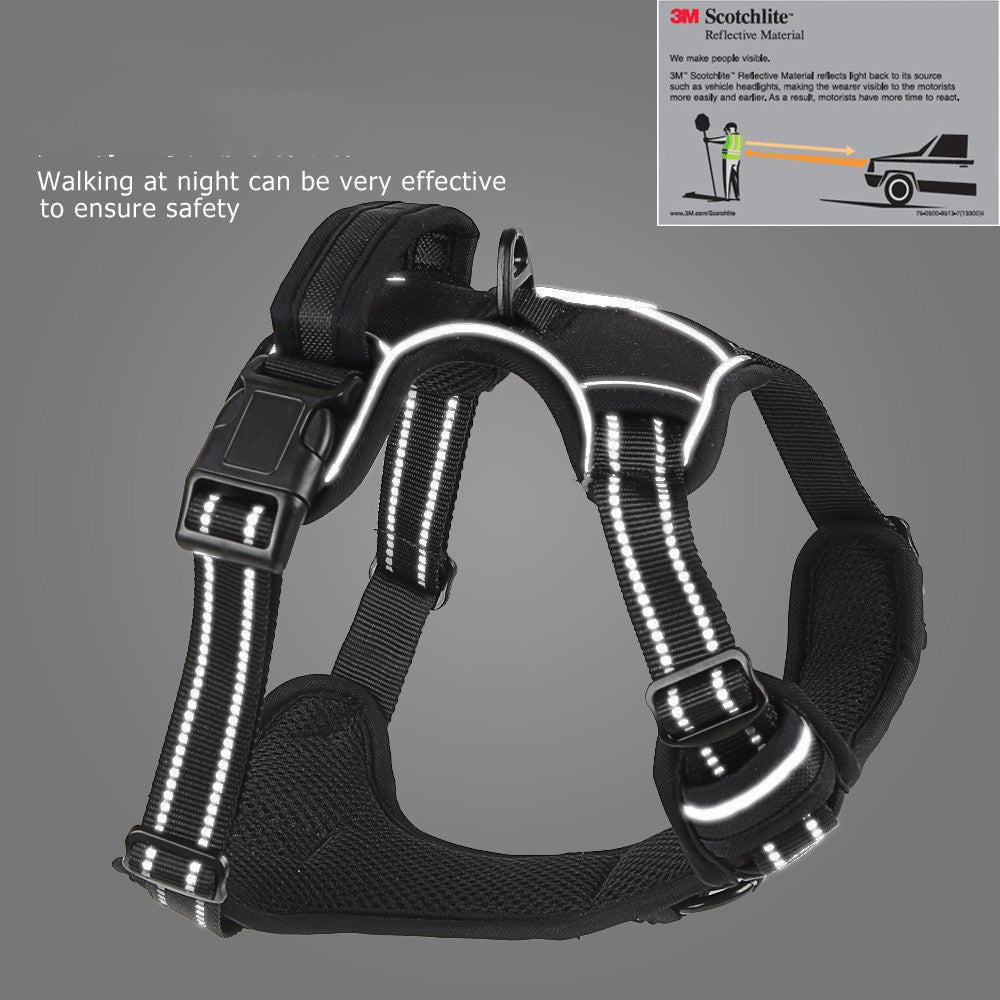 No-pull reflective breathable dog harness safety vest — view 3