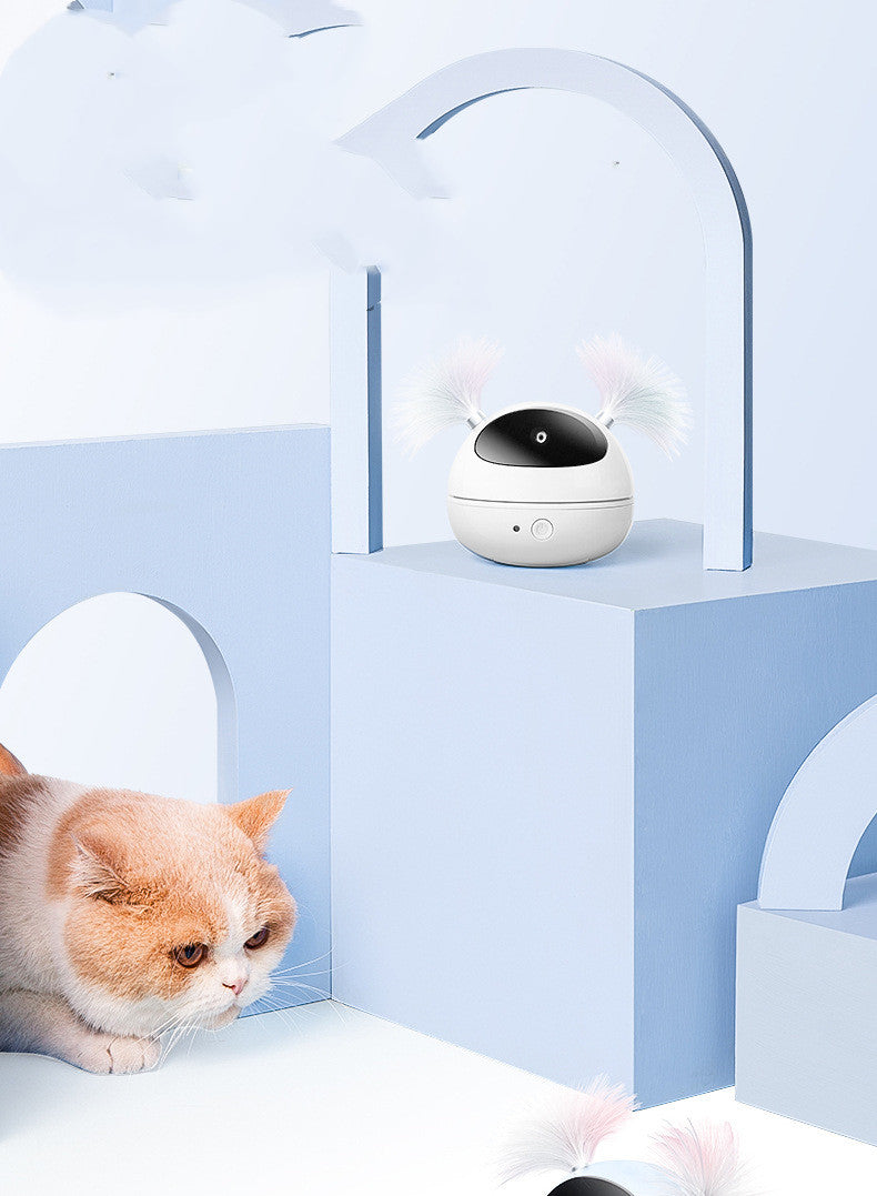 AI rotating electric feather wand cat toy — view 3