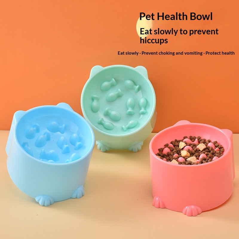 Cat slow feeder bowl anti-gulp minimalist design