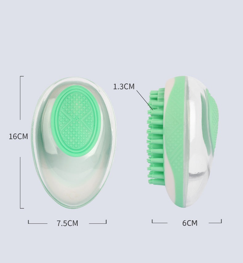 Pet spa grooming brush 2-in-1 silicone bath massage comb — view 6