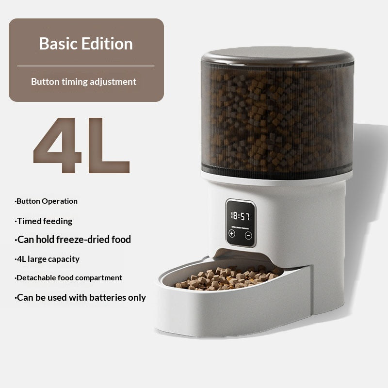 Automatic pet feeder with timer and Wi-Fi control in Black