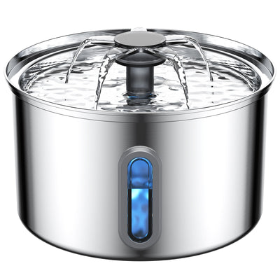 3L Stainless Steel Pet Water Fountain — Quiet Continuous Filter