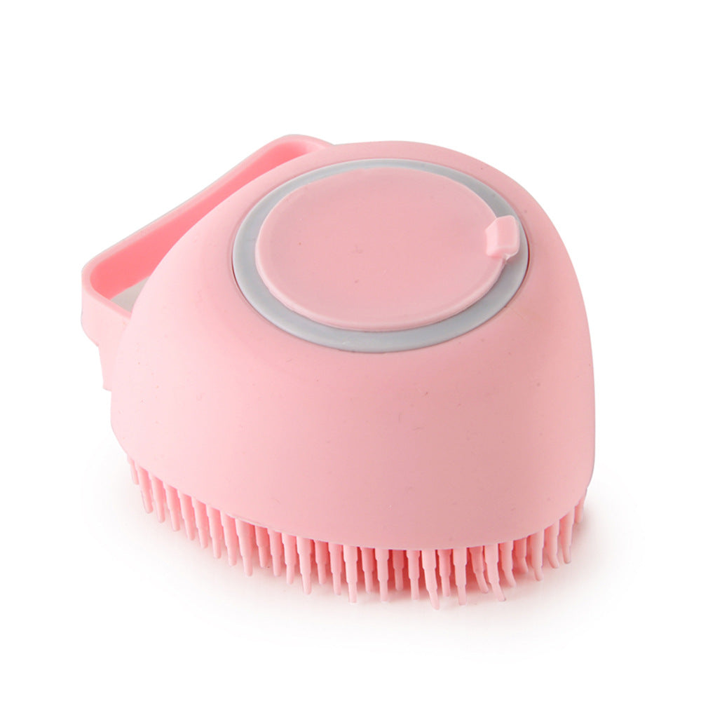 Silicone pet grooming gloves bath massage brush in Pink