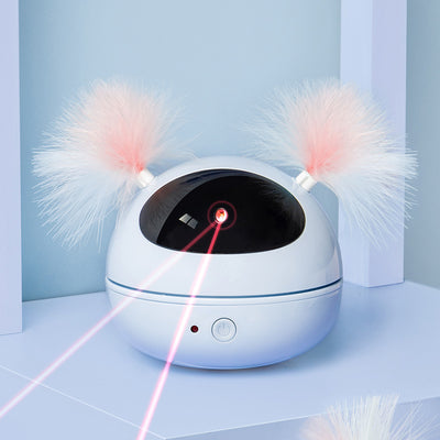 AI Rotating Feather Cat Toy — Electric Interactive Wand