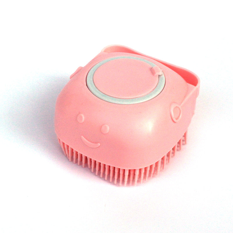 Silicone pet grooming gloves bath massage brush in Pink