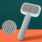 Stainless steel dematting comb open-knot grooming brush in Grey