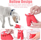 Monster rubber squeaky dog toy with treat slot — view 4
