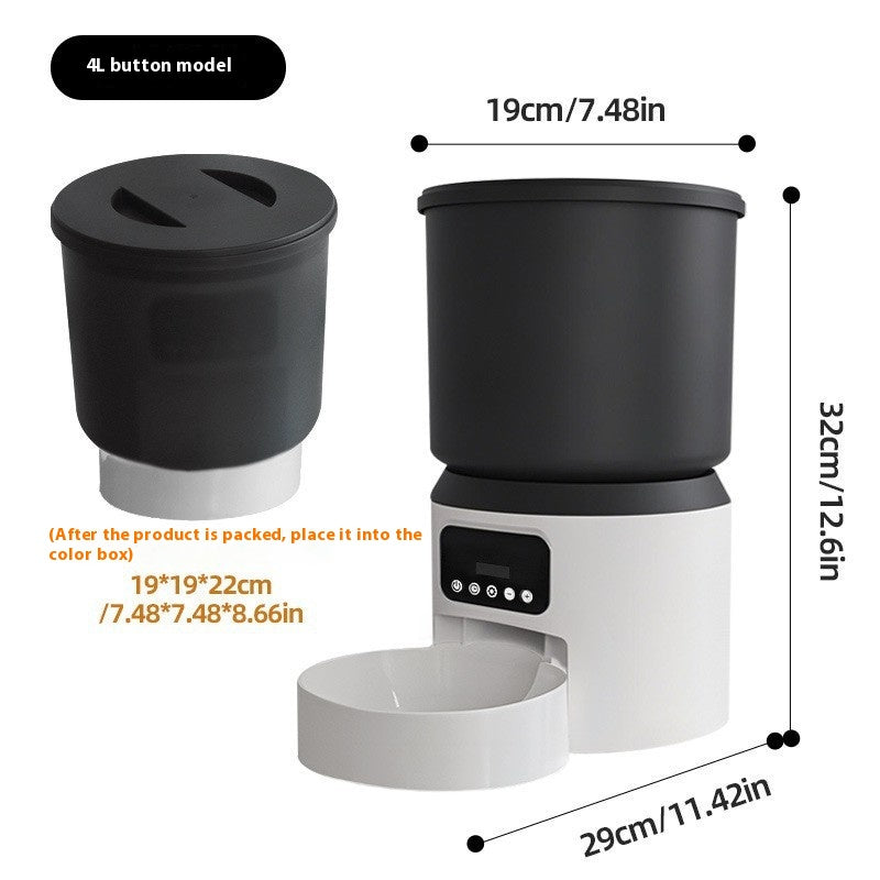 4L automatic pet feeder with Wi-Fi app control in Button