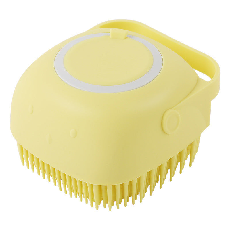 Silicone pet grooming gloves bath massage brush in Yellow