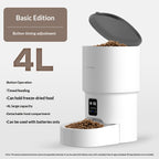 Automatic pet feeder with timer and Wi-Fi control in White