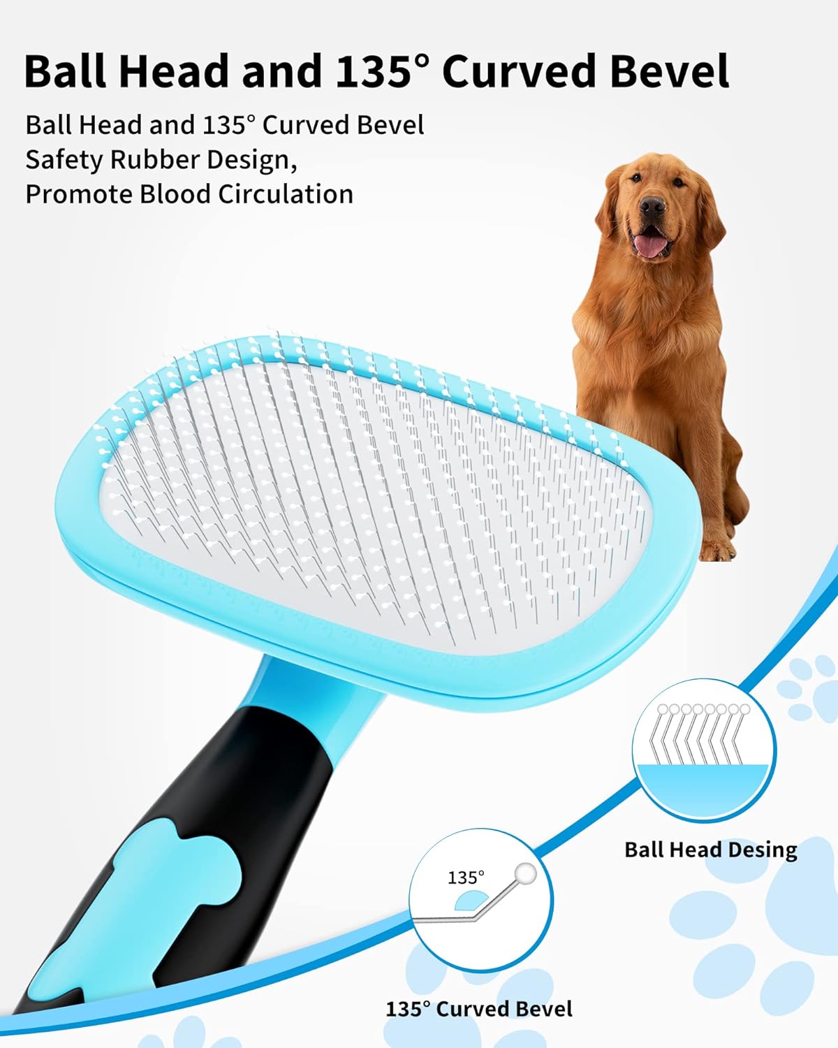 Pet deshedding grooming brush undercoat remover — view 5