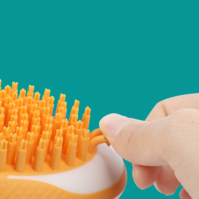 Pet spa grooming brush 2-in-1 silicone bath massage comb — view 5