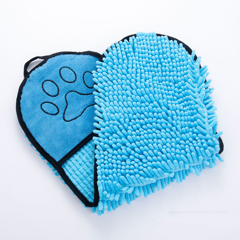 Microfiber pet bath towel quick-dry drying robe in Blue
