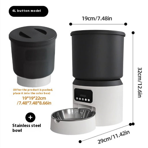 4L automatic pet feeder with Wi-Fi app control in Button