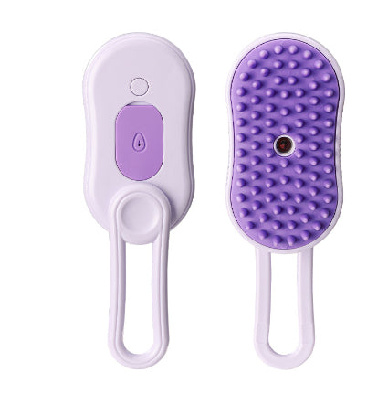 Electric steam cat grooming brush 3-in-1 in Purple