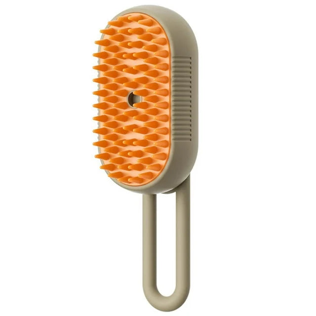 Electric steam cat grooming brush 3-in-1 in Milk Brown